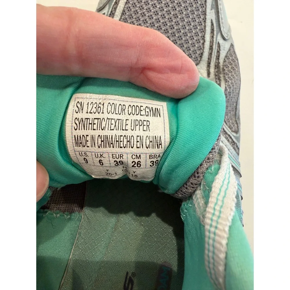 Skechers Ultra Cushioning System Sneakers Womens 9 Grey Silver Teal 12361‎ Y2K